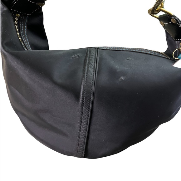 COACH BLACK SATEEN HAMPTON PURSE BAG Y2k VINTAGE - Picture 5 of 16